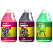 NEW! General Hydroponics 3 Gallons of Flora Series Liquid Plant Growth Formula