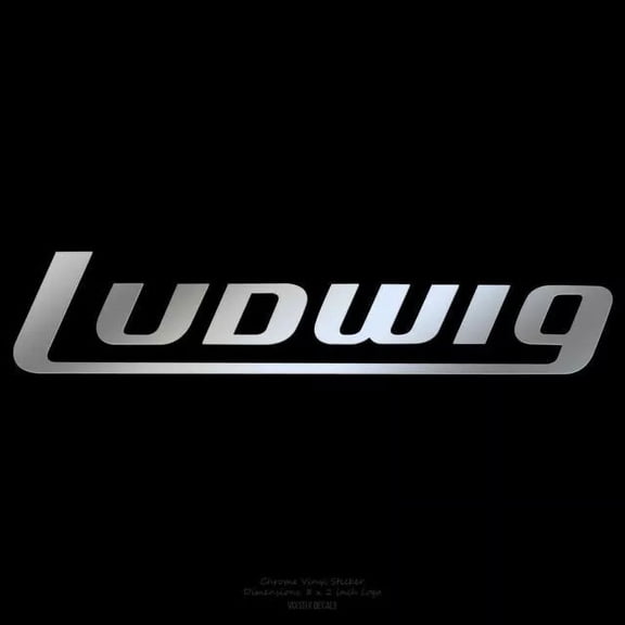 NEW Genuine Ludwig 2.5" x 7" Bass Drum Logo Sticker - CHROME, #P4061