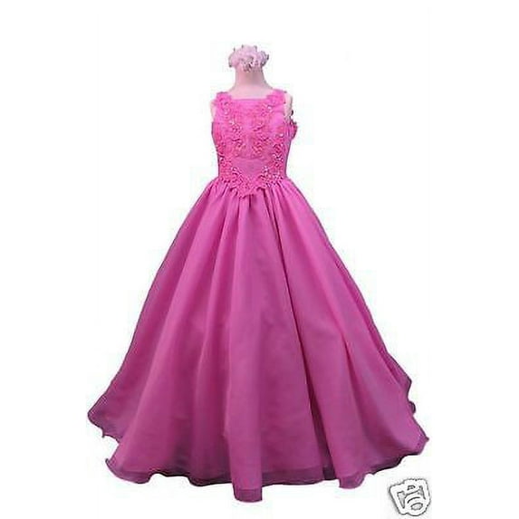 NEW Girl Pageant Wedding Formal Dress FUCHSIA PINK Toddler 3- teens 14 years old