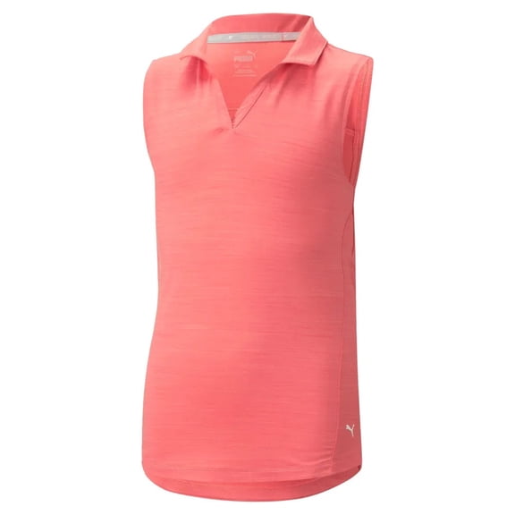 NEW Girl's Puma CloudSpun Coast Sleeveless Polo Loveable Heather Large