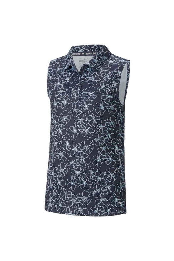NEW Puma Girl's CloudSpun Island Sleeveless Polo Navy Blazer Large
