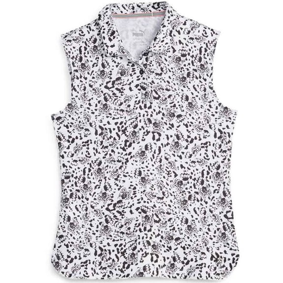 NEW Girl's Puma Mattr Mariposa Sleeveless Polo White Glow Small