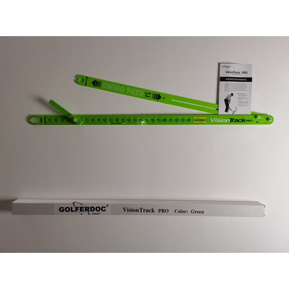 GolferDoc Golf Trainer Swing Training Aid VisionTrack Alignment Portable Green, 1-Pack
