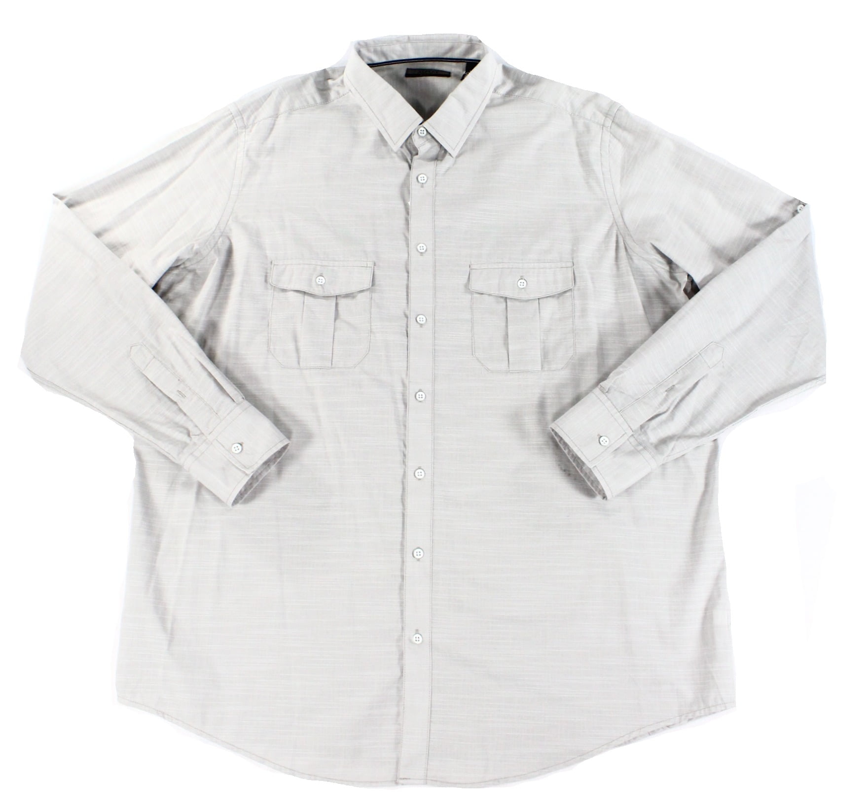 NEW Gray Double Front Pocket Mens Size XLT Button Down Shirt
