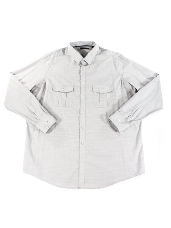 NEW Gray Double Front Pocket Mens Size XLT Button Down Shirt