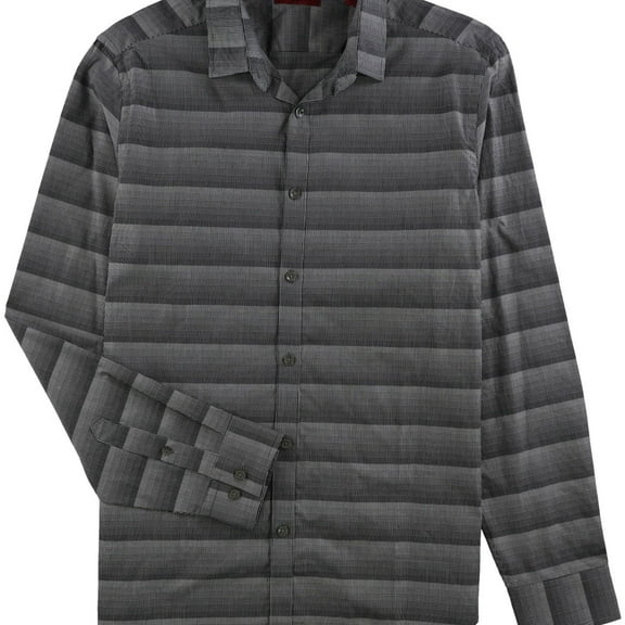 NEW Gray Mens Size Small S Micro-Check Stripe Button Down Shirt