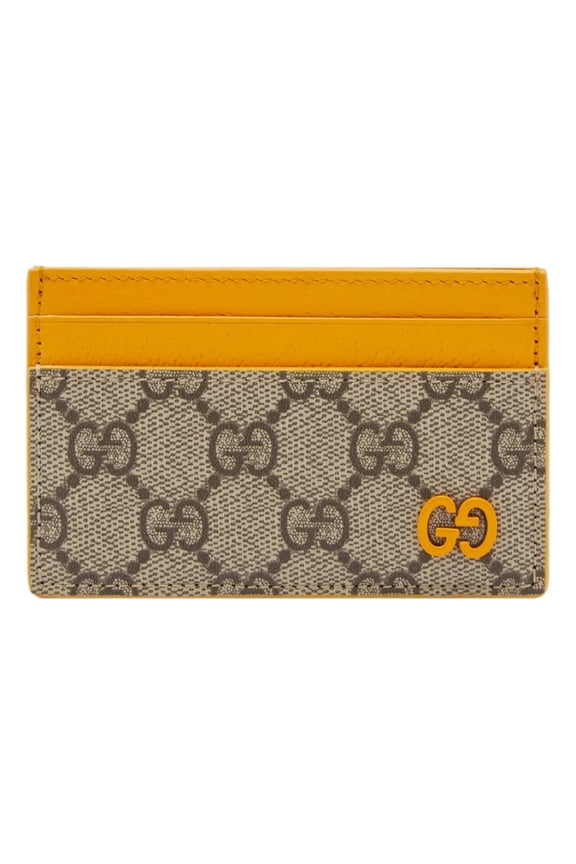 GG Supreme Card Holder Beige & Yellow