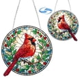 thumbnail image 1 of NEW HABIITS DIY Dotted Diamond Pendant, Diamond Art Painting Creative Design Round Home Decoration Pendant (Double-Sided Pattern, Single-Sided Dotted Diamond)-Cardinal, 1 of 11