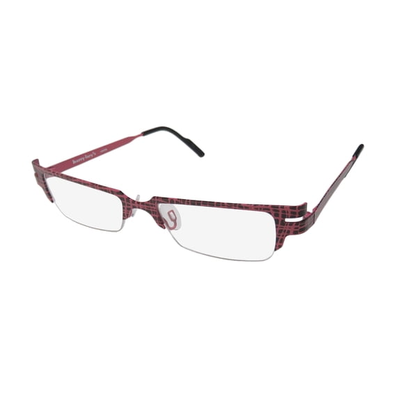 NEW HARRY LARY'S SCOTCHY MENS/WOMENS DESIGNER HALF-RIM PINK / BLACK PATTERN SLIM STYLE COLORFUL HOT FRAME DEMO LENSES 50-0-0 EYEGLASSES/EYE GLASSES