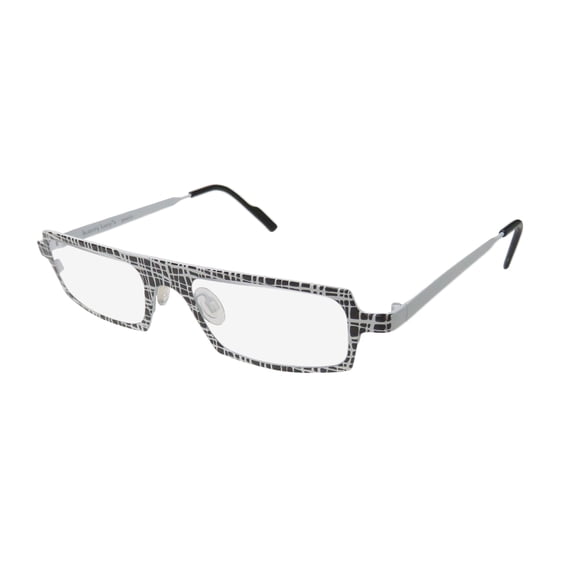 NEW HARRY LARY'S STARSKY MENS DESIGNER FULL-RIM WHITE / BLACK PATTERN SLIM STYLE ORIGINAL CASE FRAME DEMO LENSES 47-0-0 EYEGLASSES/EYEGLASS FRAME