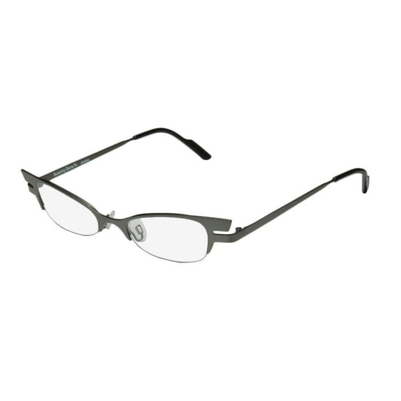 NEW HARRY LARY'S STRETCHY WOMENS/LADIES CAT EYE HALF-RIM DARK GREEN CAT EYES UNIQUE DESIGN FRAME DEMO LENSES 46-0-0 EYEGLASSES/EYEGLASS FRAME