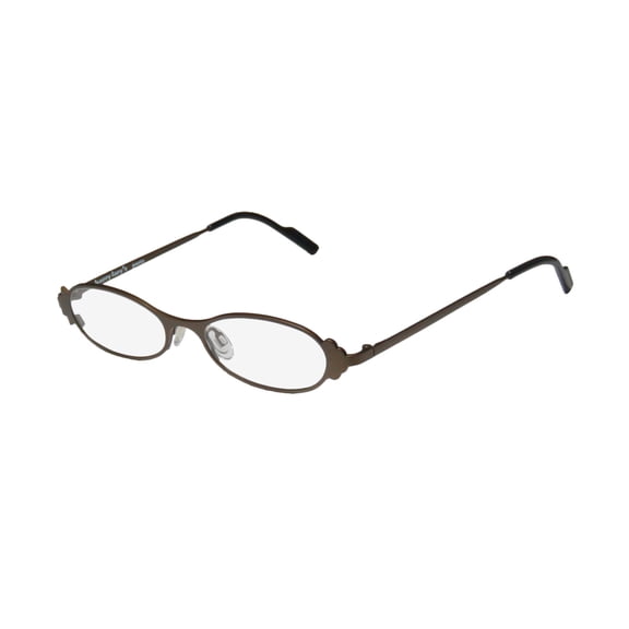 NEW HARRY LARY'S TWIGGY WOMENS/LADIES DESIGNER FULL-RIM KHAKI FABULOUS METALLIC ARMS FRAME DEMO LENSES 46-0-0 EYEGLASSES/EYEWEAR