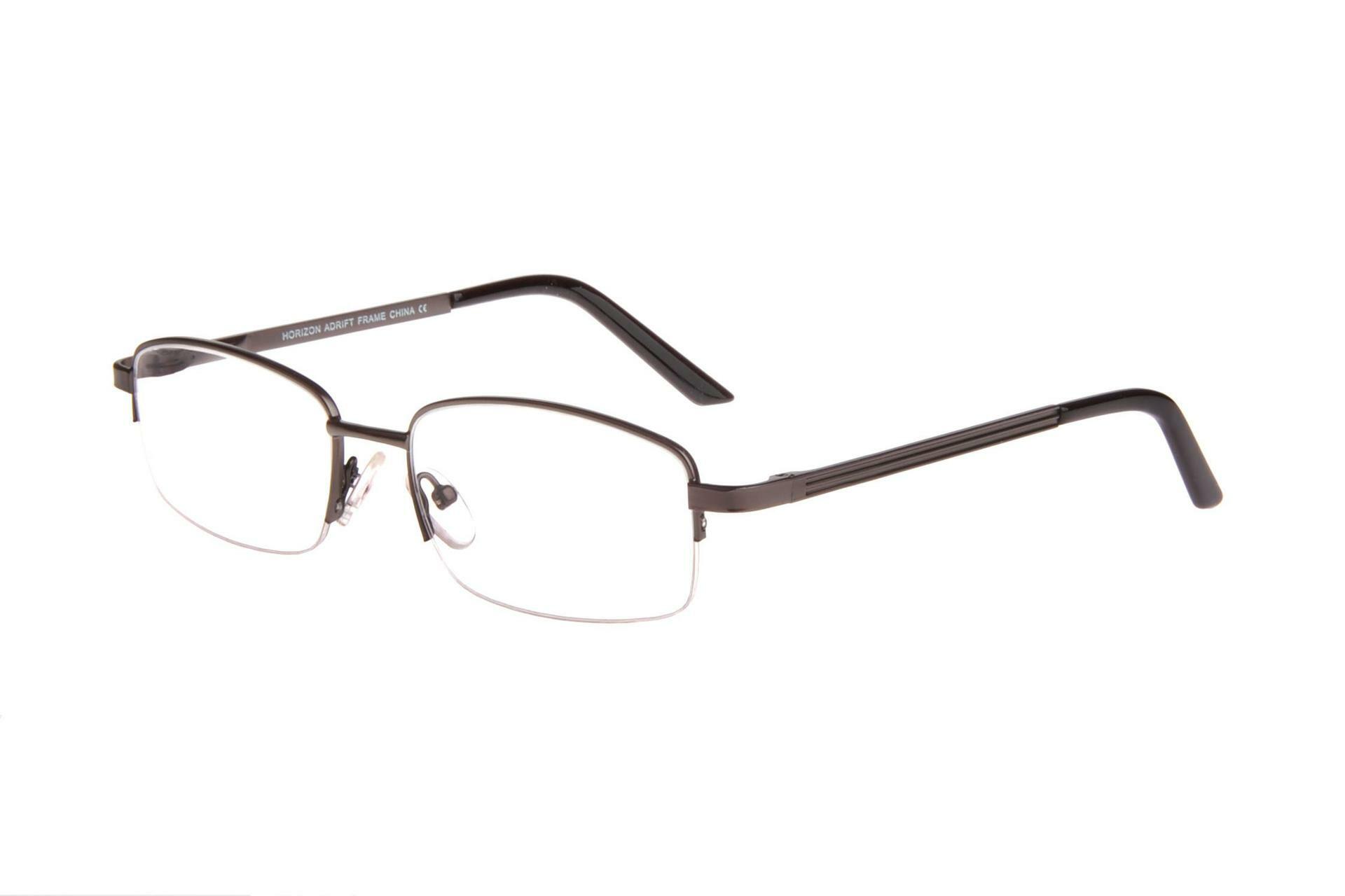 NEW HORIZON EYEWEAR Crystal Grey Smoke CHARTER Eyeglasses 56/16/145 HORIZON EYEWEAR New Gunmetal ENSIGN Eyeglasses 53mm with  main image 3