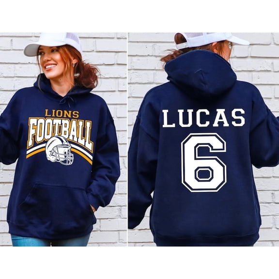 NEW HOT ! Custom Football Team Name & Number Hoodie, Football Mom Hoodie, Football Team Hoodie Game Day Hoodie Gift for Mom High School Football Cheer