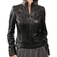 thumbnail image 1 of NEW HOT Women Lambskin Real Leather Jacket Motorcycle Quilted Slim Fit Coat W005, 1 of 3