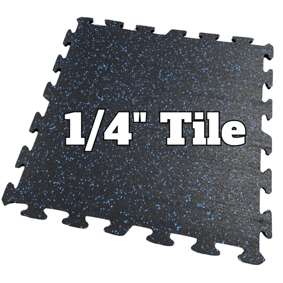 NEW Hammer Clad Premium 1/4" Rubber Floor Tiles and Gym Tile Flooring Interlock