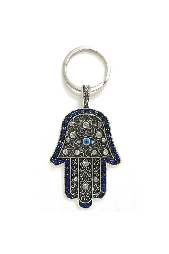 Hamsa Keychain Turkish Evil Eye Womens Mens Lucky Charm Protection Blessing Gift