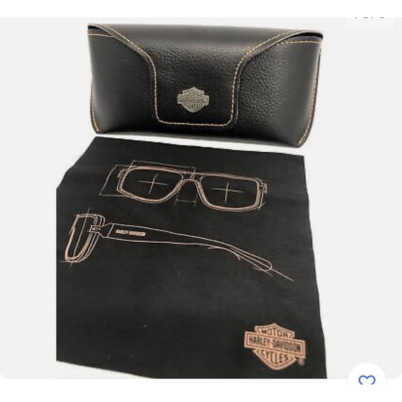 NEW Harley-Davidson Semi-Hard Eyeglasses Case With Microfiber Cleaning Cloth