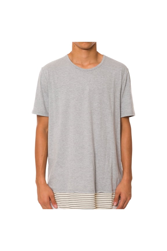 NEW Heather Gray Mens Size Medium M Layered Long Tee T-Shirt 201