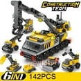thumbnail image 1 of NEW Heavy Engineering Cement Mixer Fire Engine Mini Loader Truck Police Car Classic Model Building Blocks Sets Bricks Toy City, 1 of 9