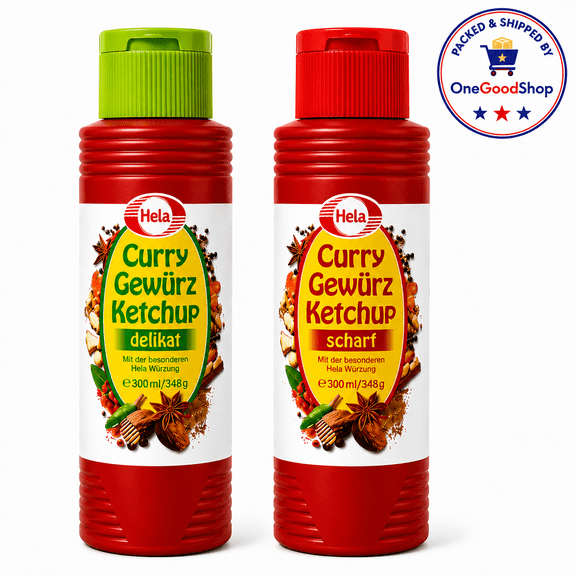 NEW Hela Martha Lane's Curry Spice Original, Delicate Mild Ketchup, 300ml/each