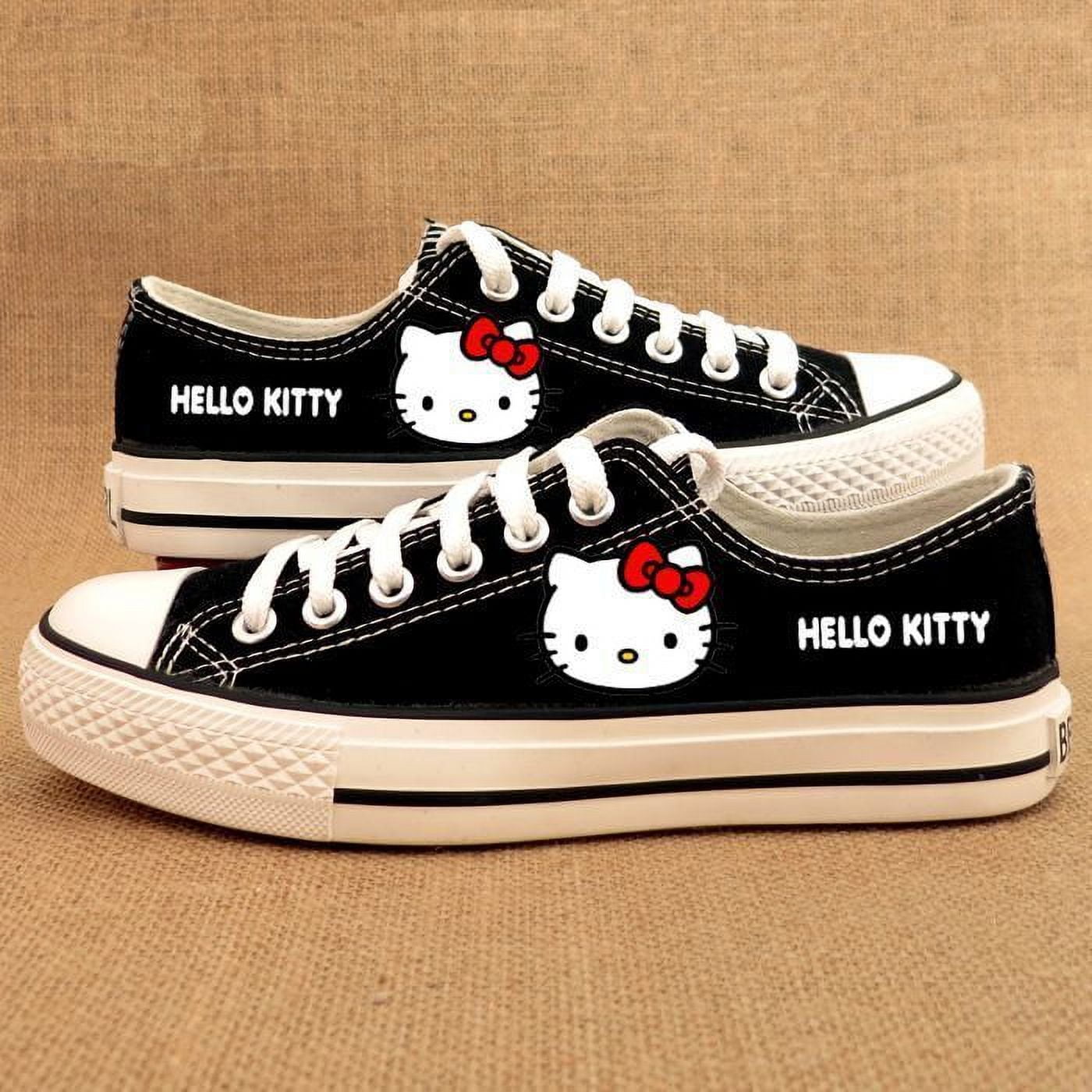 Hello Kitty Brandclub NEW Hello Kitty Womens Sneakers Low Top Canvas Tennis Shoes Star Girls Ladies