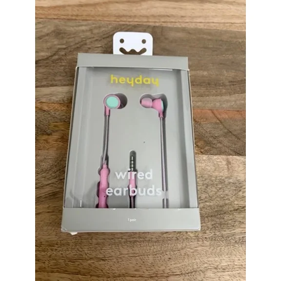 NEW Heyday Wired Earbuds Candy Pink In-Ear Built-In Microphone Ear Buds