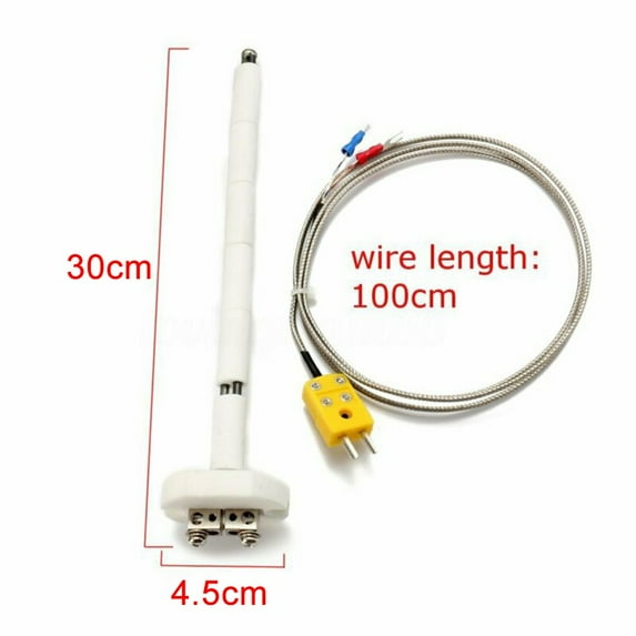 NEW High Temperature Type K Thermocouple Core Ceramic Kiln Probe 2372°F 300mm
