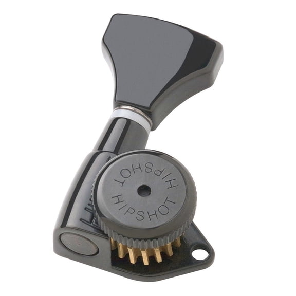 NEW Hipshot Grip-Lock LOCKING TUNERS 6 In Line Guitar Parts Black 6K1GL0B