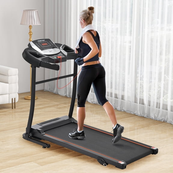 NEW Home Folding Treadmill with Pulse Sensor 2.5 HP Quiet Brushless Motor 7.5 MPH 300LBS Weight Capacity with 3 Level Incline