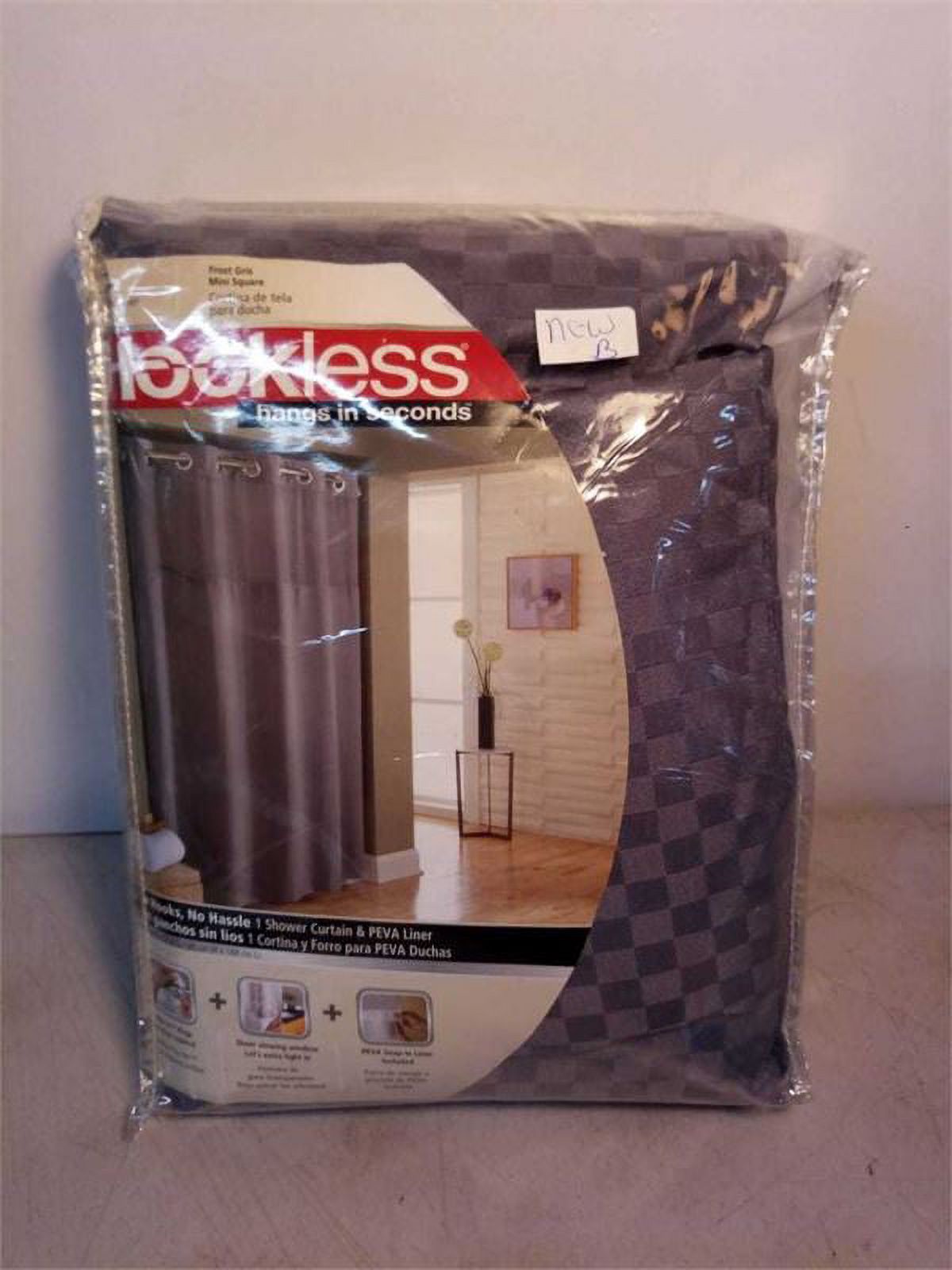 NEW Hookless RBH72MY890 Mystery Mini Squares Polyester with PEVA Snap