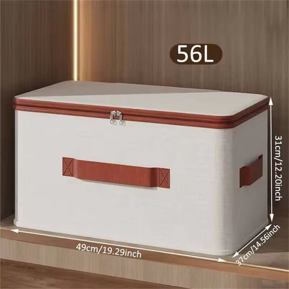 NEW Household Storage Box Heavy-duty Hard Shell Cotton Linen Zipper Storage Organizer Box with Lid for Clothes Toys Blankets