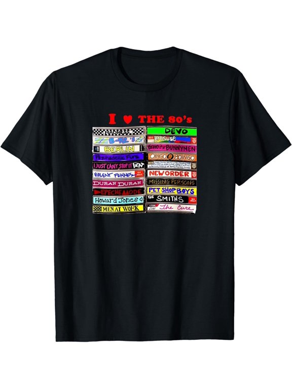 NEW I Love 80's Tapes Electronic Synth Pop New Wave Goth T-Shirt - MADE IN USA