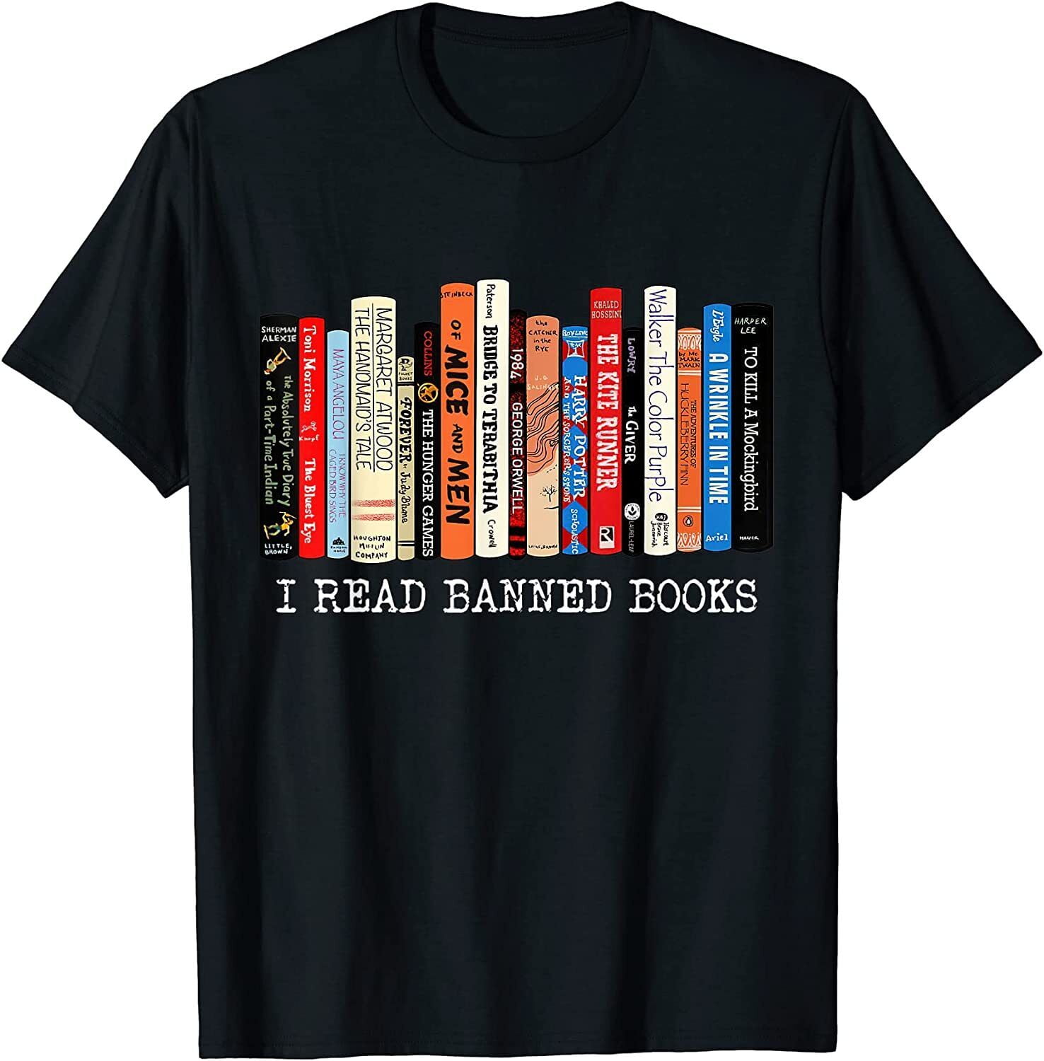 NEW I Read Banned Books Librarian Freadom Reader Nerd TShirt MADE IN