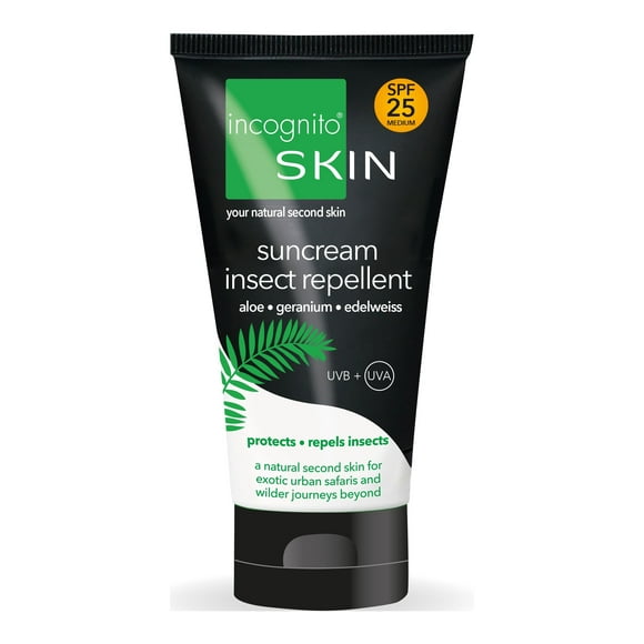 NEW IMPROVED MULTI AWARD WINNING Incognito 100% ALL NATURAL DEET Insect Repellent Suncream - SPF25 5fl.oz - 3 in 1 Sunscreen, Insect Repellent and Moisturiser For Soft and Protected Skin & Body