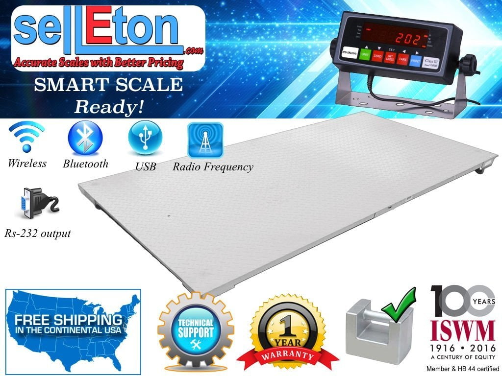 NEW Industrial warehouse 48" x 96" (4'x8') Floor scale / with 2500 x .5 lb