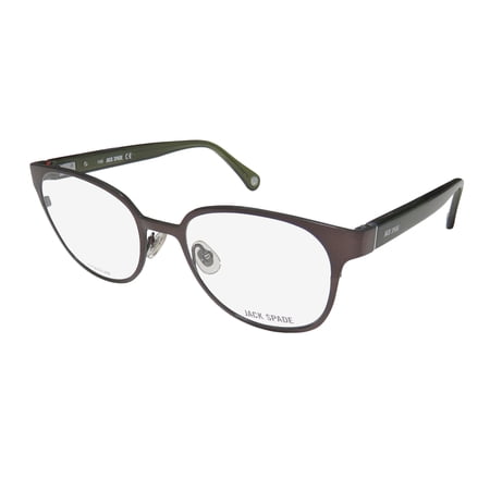 NEW JACK SPADE BOWMAN MENS/WOMENS ROUND FULL-RIM TITANIUM SATIN BROWN GENUINE TITANIUM ALLERGY FREE MENS FRAME DEMO LENSES 50-19-140 SPRING HINGES EYEGLASSES/EYEGLASS FRAME