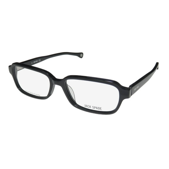NEW JACK SPADE COLLIER MENS/WOMENS RECTANGULAR FULL-RIM BLACK CLASSIC COLLECTIBLE SIGNATURE LOGO FRAME DEMO LENSES 53-16-140 EYEGLASSES/EYE GLASSES