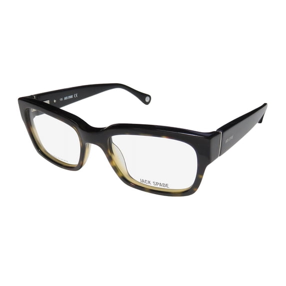 NEW JACK SPADE GRANT MENS RECTANGULAR FULL-RIM BLACK TORTOISE FADE AMERICAN FASHION LABEL HOT OVERSIZED FRAME DEMO LENSES 51-18-135 SPRING HINGES EYEGLASSES/EYE GLASSES