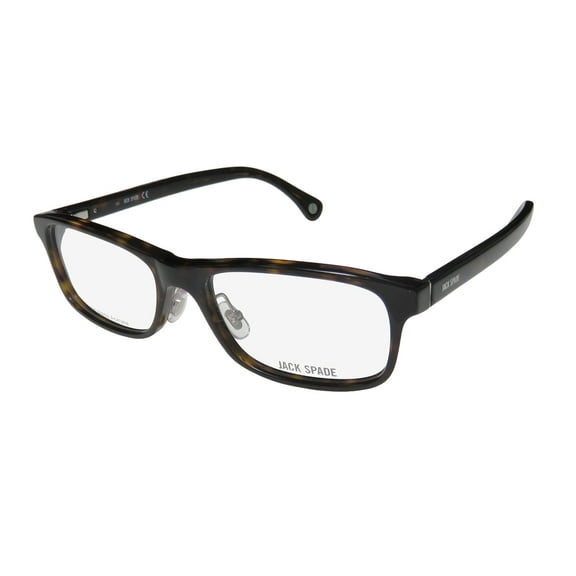 NEW JACK SPADE LARSON MENS/WOMENS RECTANGULAR FULL-RIM TORTOISE AUTHENTIC COLLECTIBLE CLASSIC SHAPE FRAME DEMO LENSES 53-17-150 FLEXIBLE HINGES EYEGLASSES/EYEGLASS FRAME