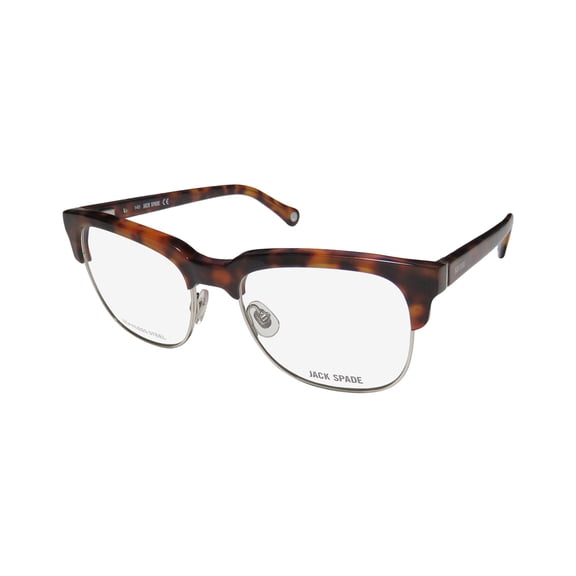 NEW JACK SPADE STAPLETON MENS/WOMENS DESIGNER FULL-RIM BLONDE HAVANA "SCHOOL NERD GEEK" 90S LOOK HOT GLASSES FRAME DEMO LENSES 52-18-140 FLEXIBLE HINGES EYEGLASSES/EYE GLASSES