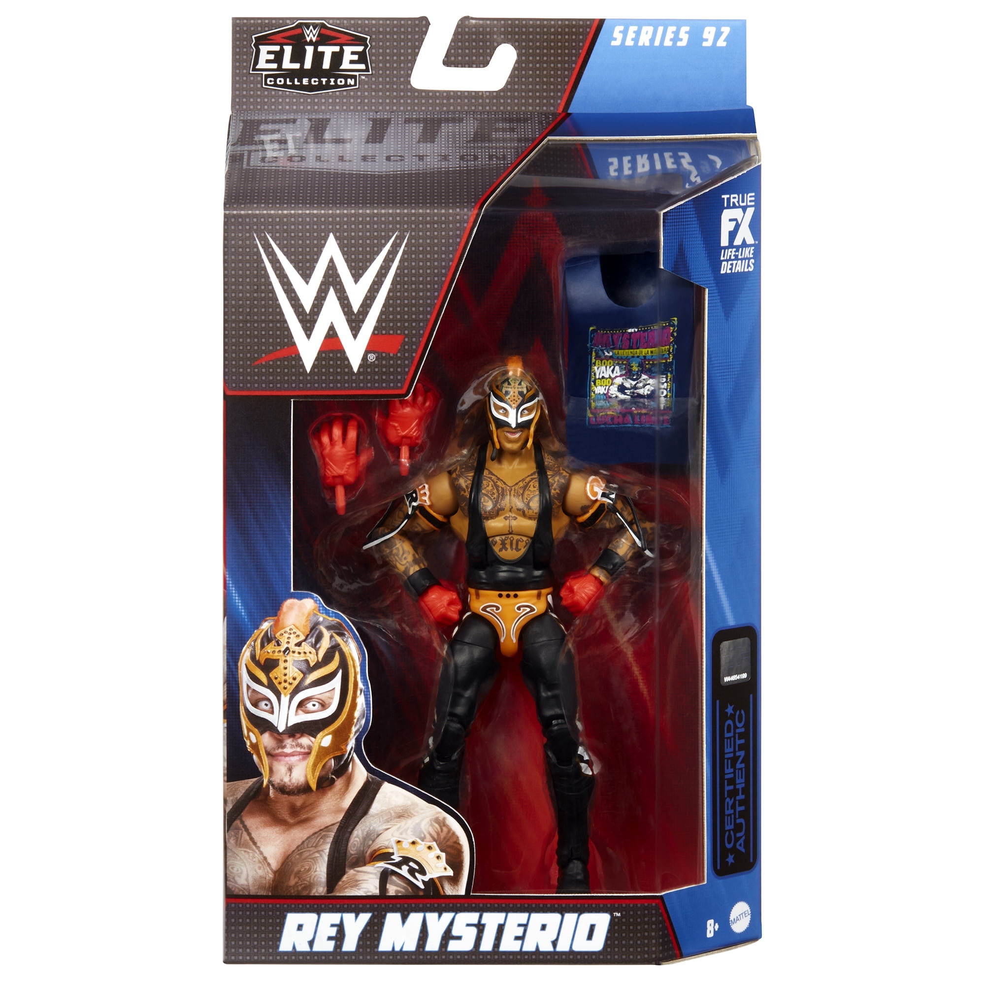 WWE Elite 92 Rey Mysterio Action Figure, Orange and Black Mask