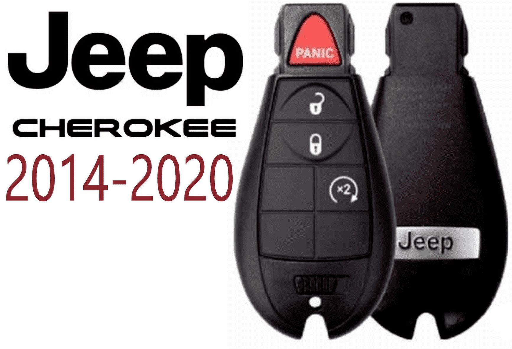KeylessOption Keyless Entry Remote Start Smart Car Key Fob Alarm GQ4-54T for  14-18 Jeep Cherokee 13-17 Dodge Ram 