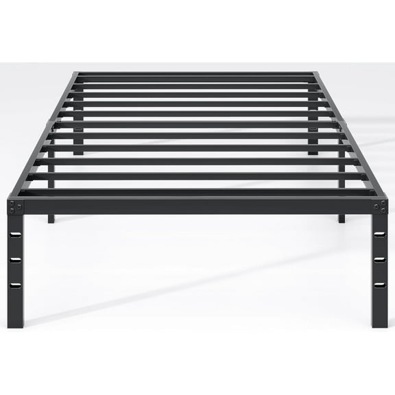 NEW JETO Metal Bed Frame,Twin Size Bed Frame with Storage Space,Heavy Duty Sturdy Mattress Foundation,Easy Assembly,No Box Spring Needed, Black,14 Inch,Twin