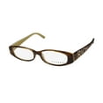 thumbnail image 1 of NEW JOHN RICHMOND 03204 MENS/WOMENS OVAL FULL-RIM BROWN HORN / GOLD SIGNATURE LOGO MODERN FRAME DEMO LENSES 52-16-140 EYEGLASSES/GLASSES, 1 of 9
