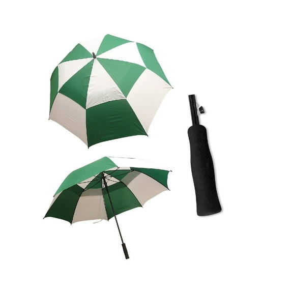 NEW JP Lann Golf StormMaster Umbrella 62" Green White Double Canopy
