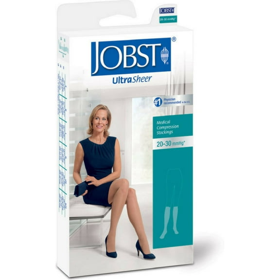 Jobst UltraSheer 20-30 Closed Toe Knee High Compression Stockings Natural Medium