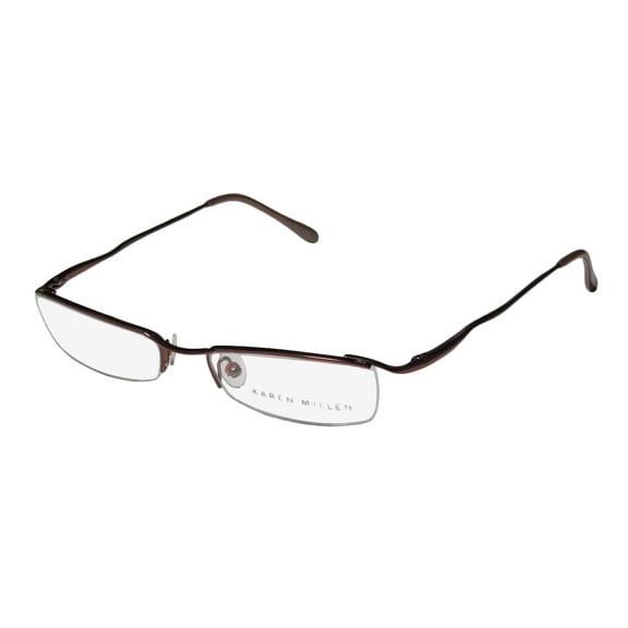 NEW KAREN MILLEN KM0047 WOMENS/LADIES DESIGNER HALF-RIM BROWNISH COPPER UNIQUE DESIGN HALF-RIM FRAME DEMO LENSES 50-17-135 SPRING HINGES EYEGLASSES/EYEWEAR