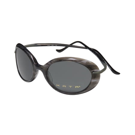 NEW KATA KD10 WOMENS/LADIES DESIGNER FULL-RIM 100% UVA & UVB GRAY / GLITTER MADE IN JAPAN ASIAN FUSION FASHION DESIGN MODERN SLEEK FRAME GRAY LENSES 52-20-130 FLEXIBLE HINGES SUNGLASSES/EYEWEAR
