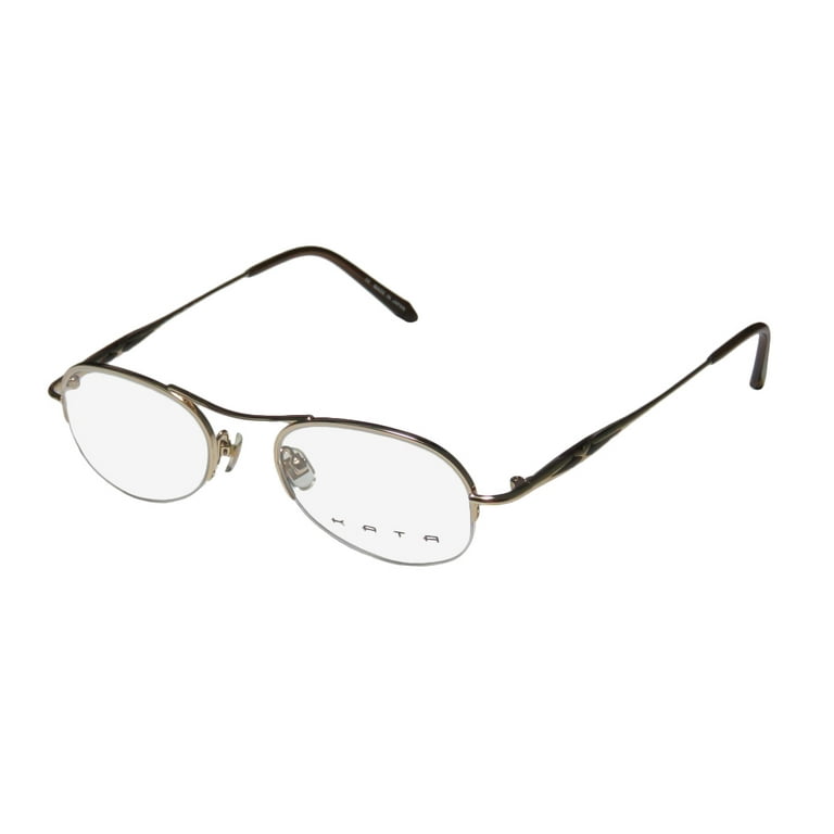 NEW KATA NOA MENS/WOMENS DESIGNER HALF-RIM GOLD BROWN COLOR